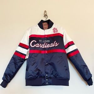 Mitchell & Ness St Louis Cardinals Throwback Satin Bomber Jacket Size Medium